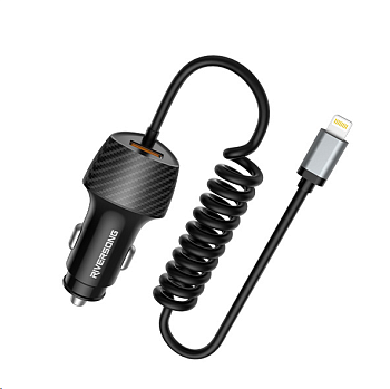 Riversong Safari C3 CC38-L (USBA+ кабель Lightning, QC3.0+PD,38Вт) black