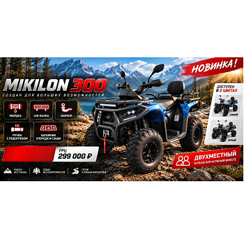 ATV MiKiLON 300 TOURING (230cc, возд.масл.охл., LED оптика, Спинка, Лебедка) (арт.63672)